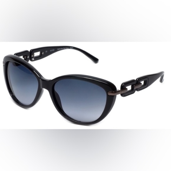 Guess Designer Cat Eye Sunglasses in Black Frame with Grey Gradient Lens |NEW🕶️ - Picture 1 of 11